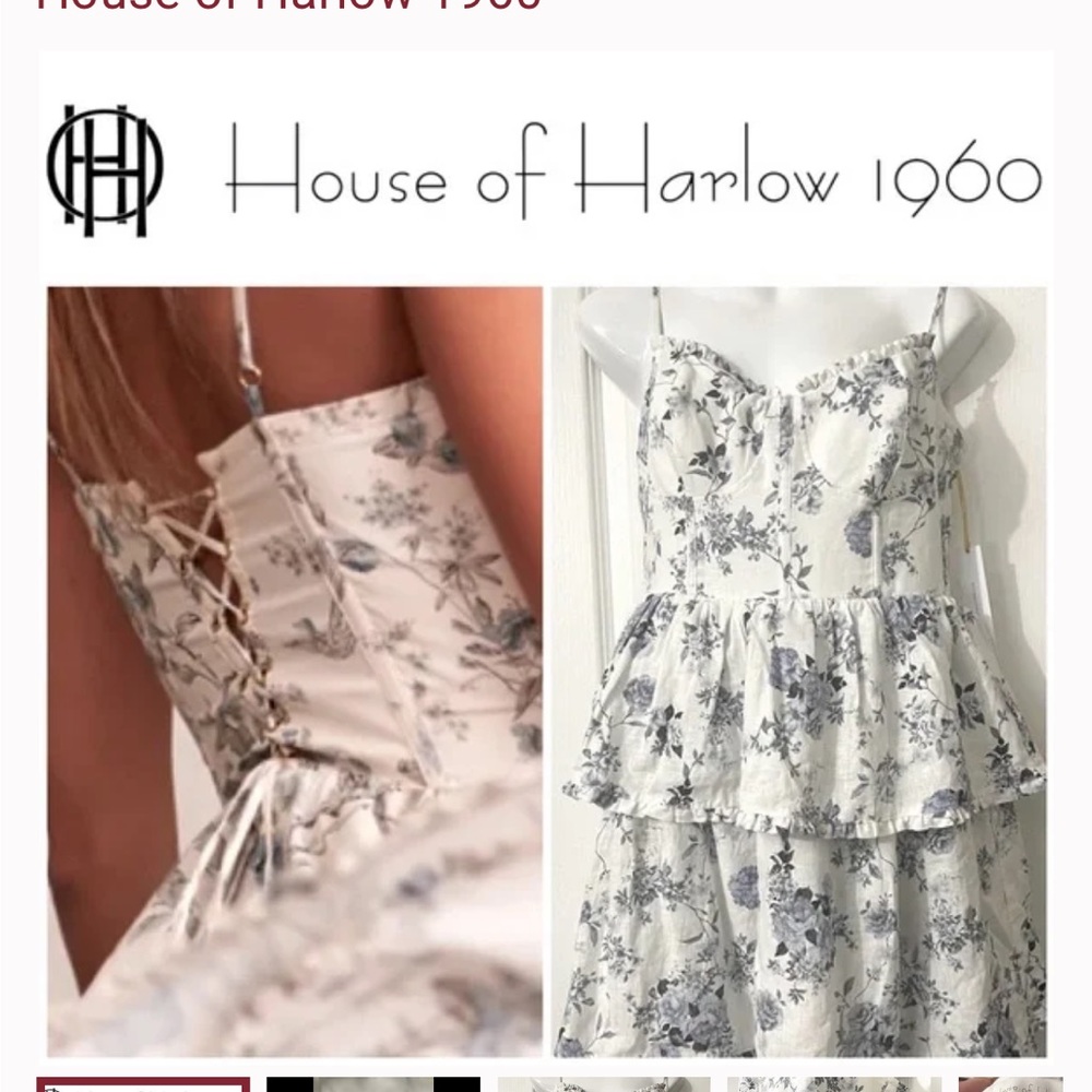 House of Harlow 1960 Floral White Dress